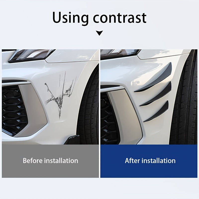 6Pcs Carbon Fiber Car Bumper Protector Anti-Scratch Corner Guard Spoiler Sticker