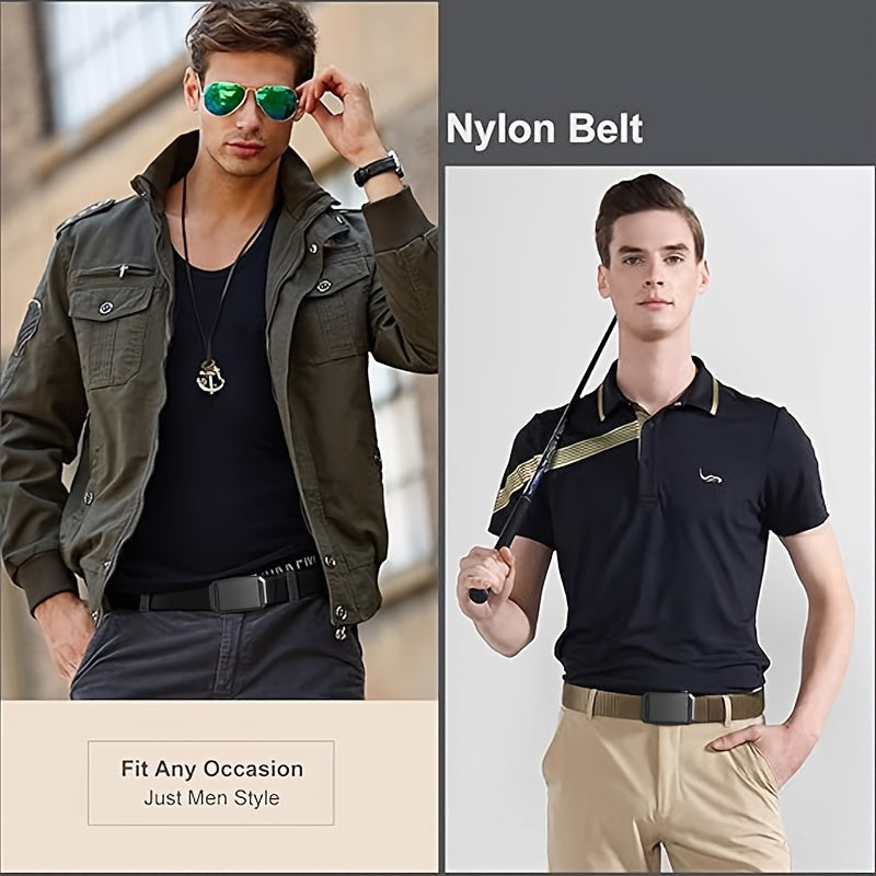 Men's Adjustable Canvas Belt with Iron Buckle for Casual Outdoor and Cargo Wear