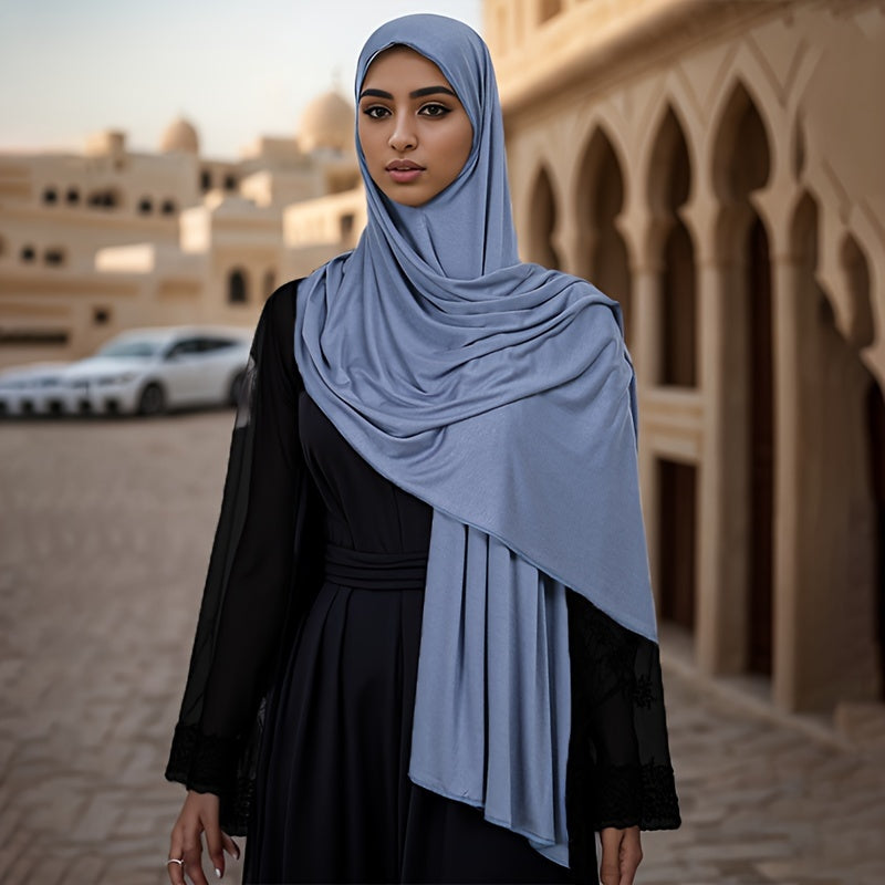 Women's Solid Color Breathable Scarf with Sun Protection and Equal Length Sides