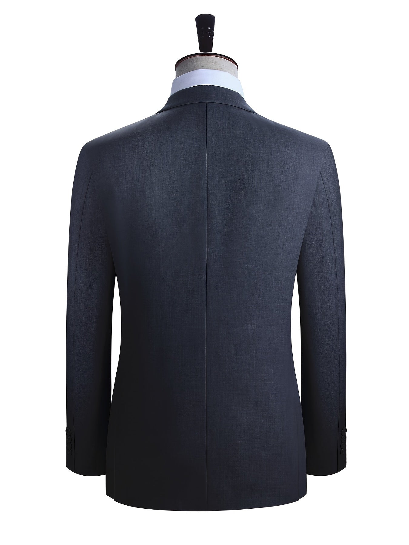 Men's Business Suit Polyester Solid Color Lapel Regular Fit for Work Spring Summer Fall