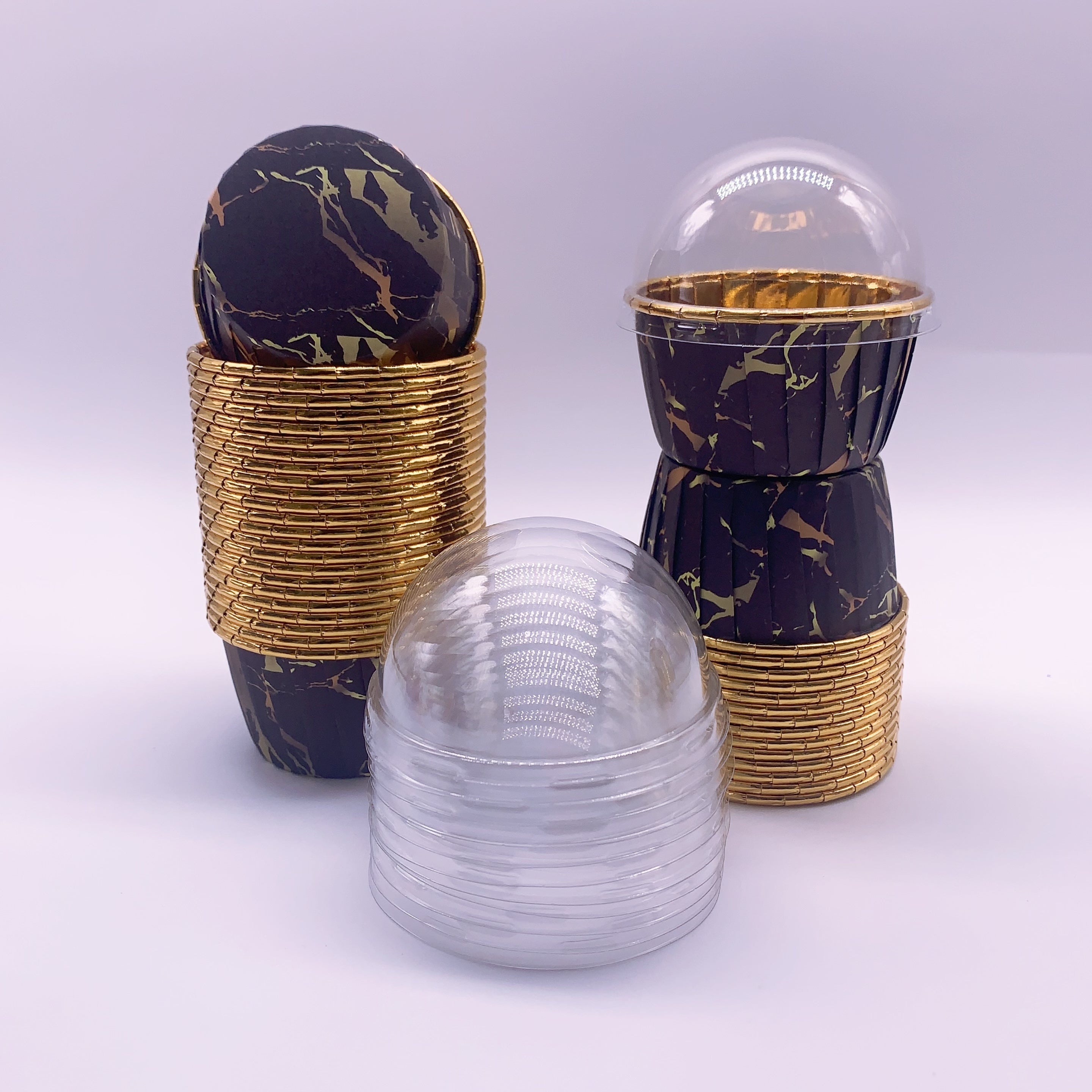 50 ta yaltiroq, bir foydalanish uchun mo'ljallangan kekchilik qobig'i, issiqlikka chidamli muffin pishirish asboblari