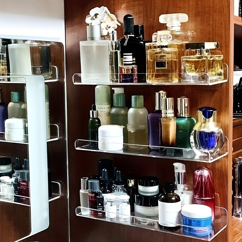 Acrylic Bathroom Shelf Wall Mount Punch-Free Toilet Storage Organizer