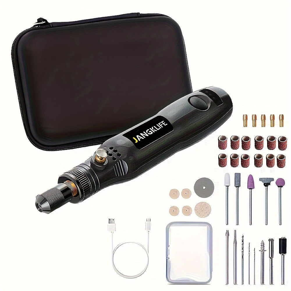 Cordless Rotary Tool Set with Rechargeable Engraving Pen and Wood Carving Tools