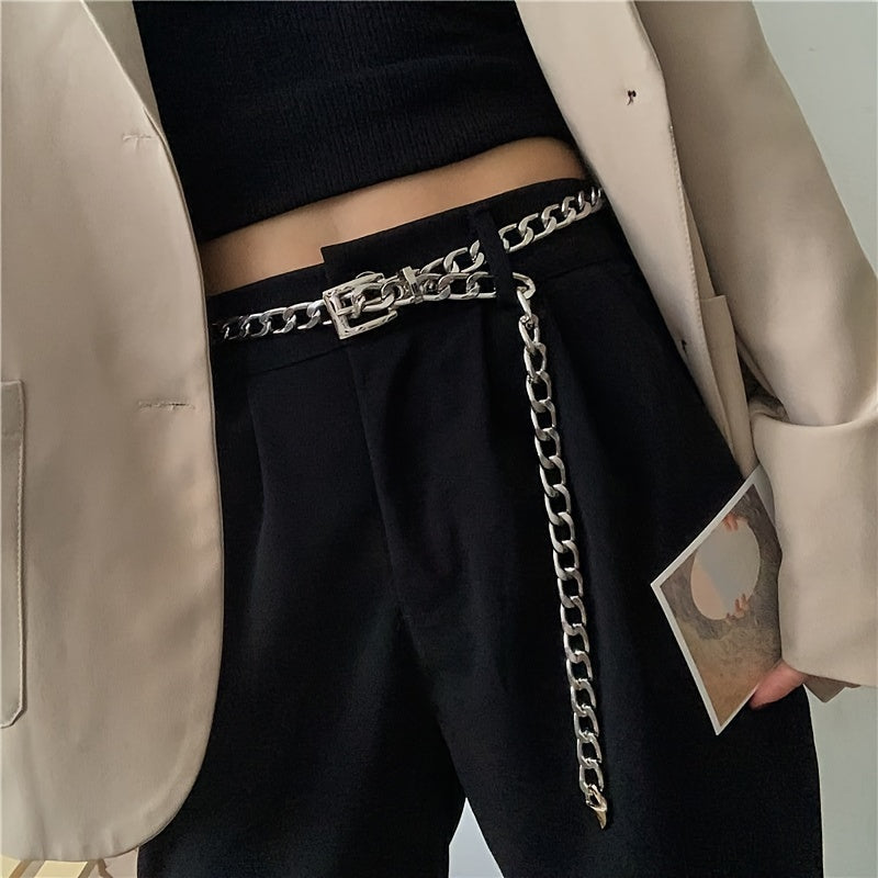 Unisex Gold and Silver Waist Chain with Buckle
