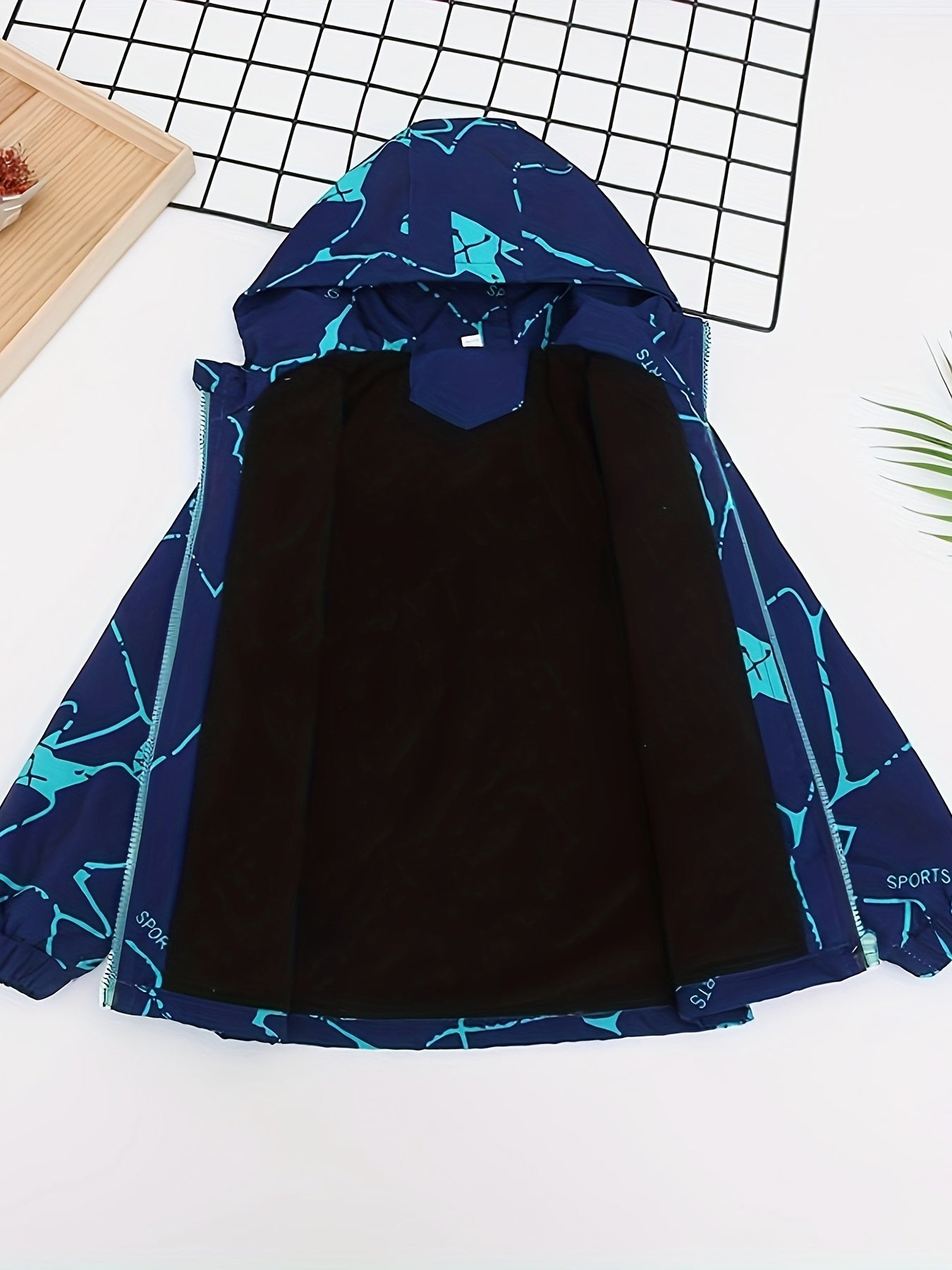 Boys Windproof Hooded Fleece Lined Jacket Water Resistant Outdoor Casual Parka