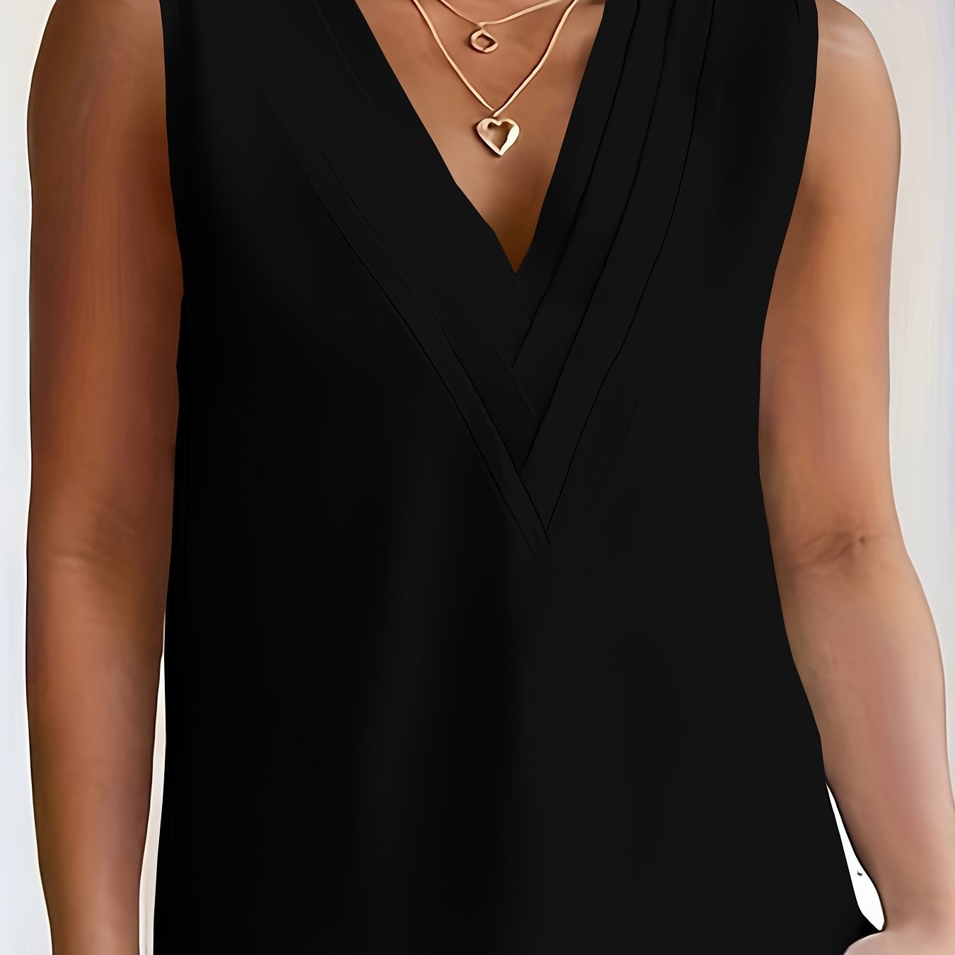 Women's V-Neck Tank Top Breathable Polyester Spandex Summer Solid Color