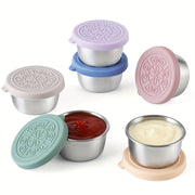 Stainless Steel Salad Dressing Container 1.6 oz Leak-Proof Lid for Lunches and Travel