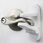 White Plastic Door Lock with Strong Adhesive and One-Handed Operation