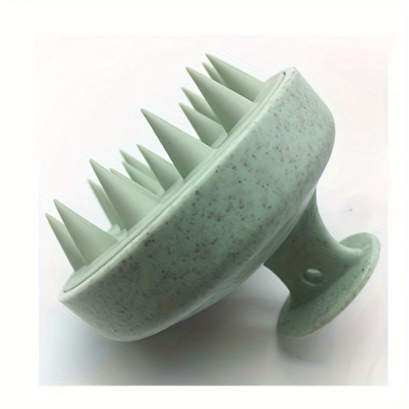 Unisex Wheat Straw Silicone Shampoo Brush Scalp Massager Hair Cleaner