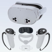 Silicone VR Headset and Controller Cover Set for Meta Quest 3S in Light Beige