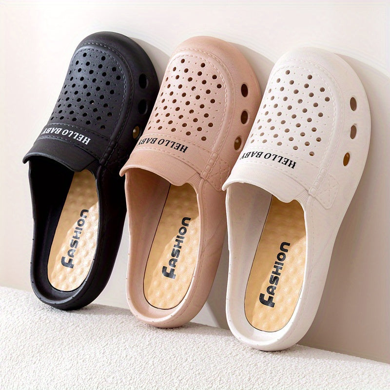 Women's Breathable Openwork Sandals Flat Slip-On Summer Indoor Outdoor