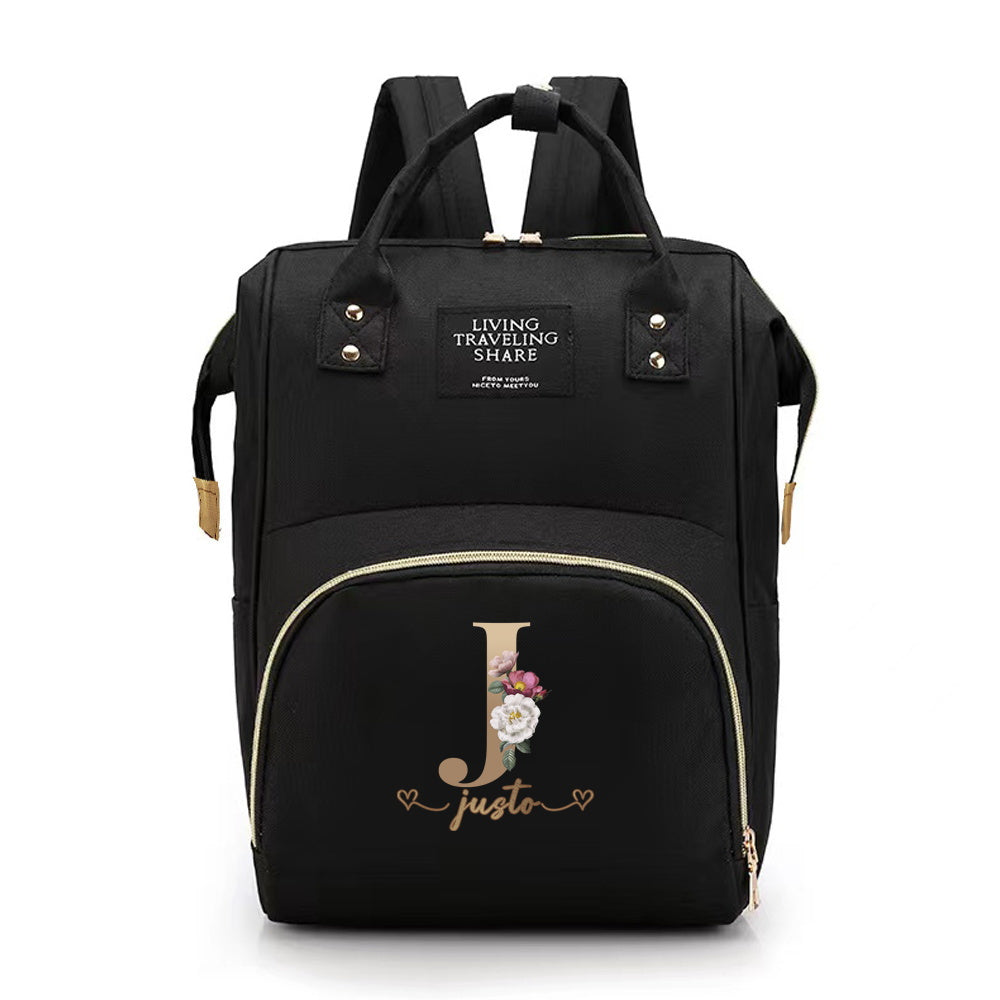 Personalized Mommy Diaper Bag with Custom Initials, Oxford Cloth, Generous Storage