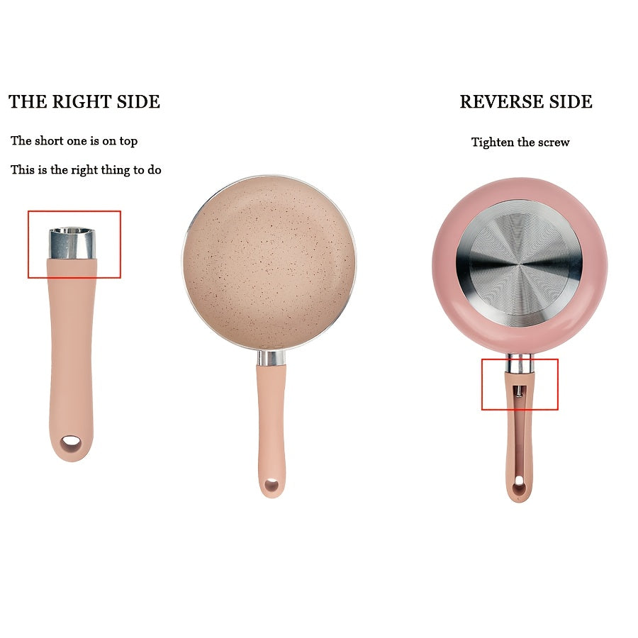 Small Non-Stick Aluminum Frying Pan in Pastel Colors for Kitchen Use