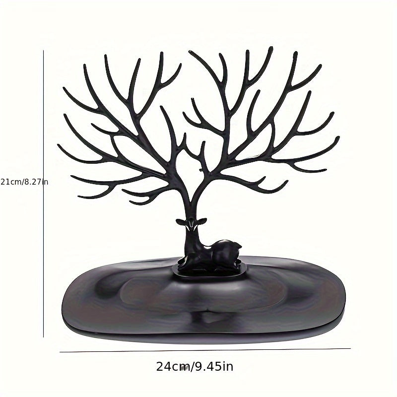 Black Deer Antler Jewelry Organizer for Necklaces Earrings and Bracelets