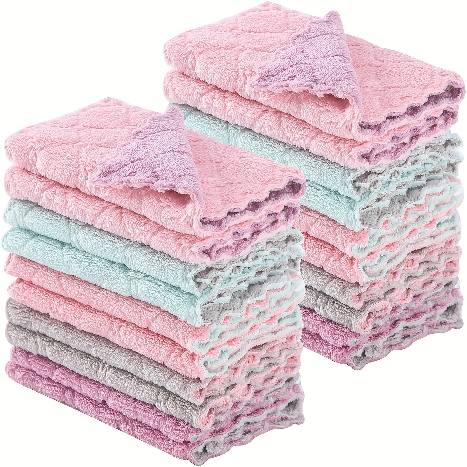 10-Piece Kitchen Towel and Dishcloth Set in Assorted Colors for Cooking and Baking