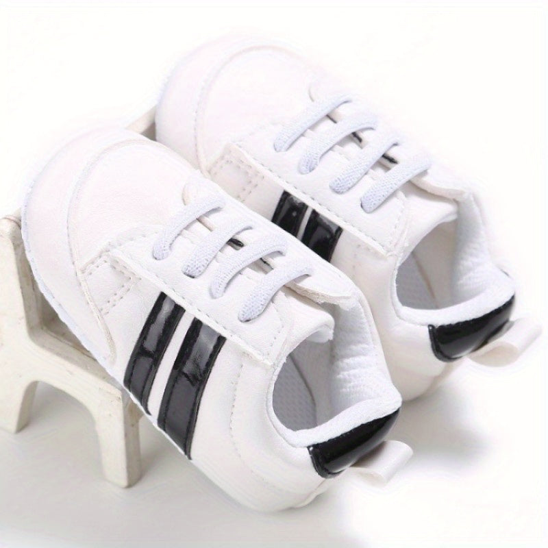 Infant Soft Bottom Stripes Light-Up Sports Shoes for Newborns Spring Fall