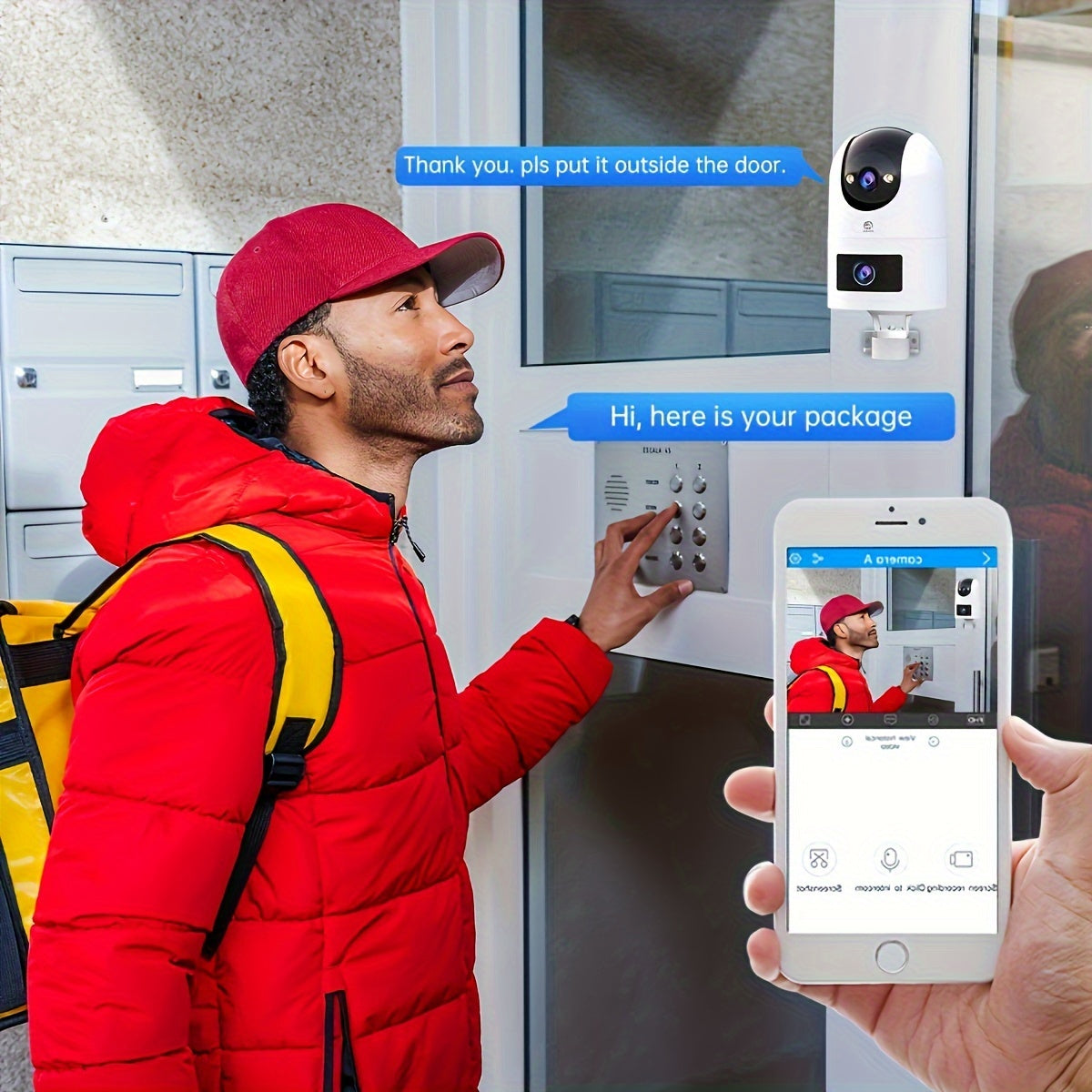 4K Ikki linzali tashqi xavfsizlik kamerası WiFi avtomatik izlash va kechqurun ko'rish bilan