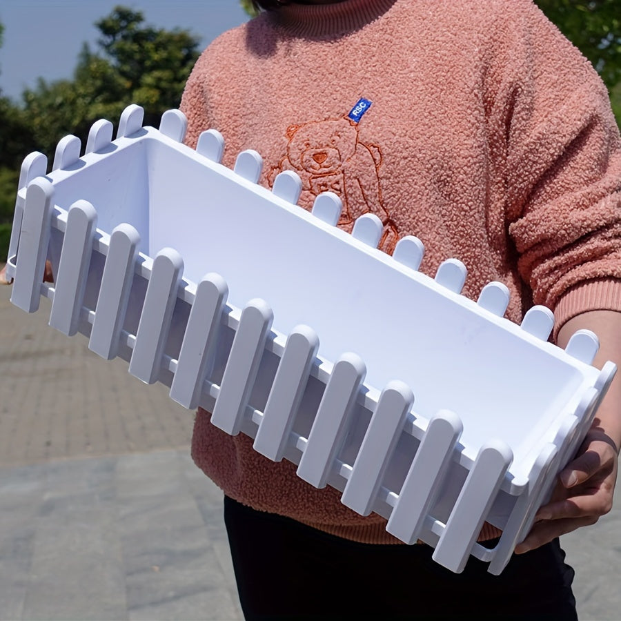 Large Rectangular Plastic Garden Planter for Vegetables and Flowers Balcony Home Garden