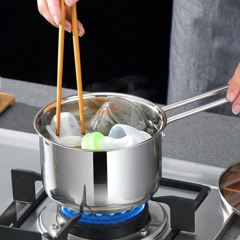 6-Piece Stainless Steel Cookware Set with Glass Lids, Triple-Layer Base