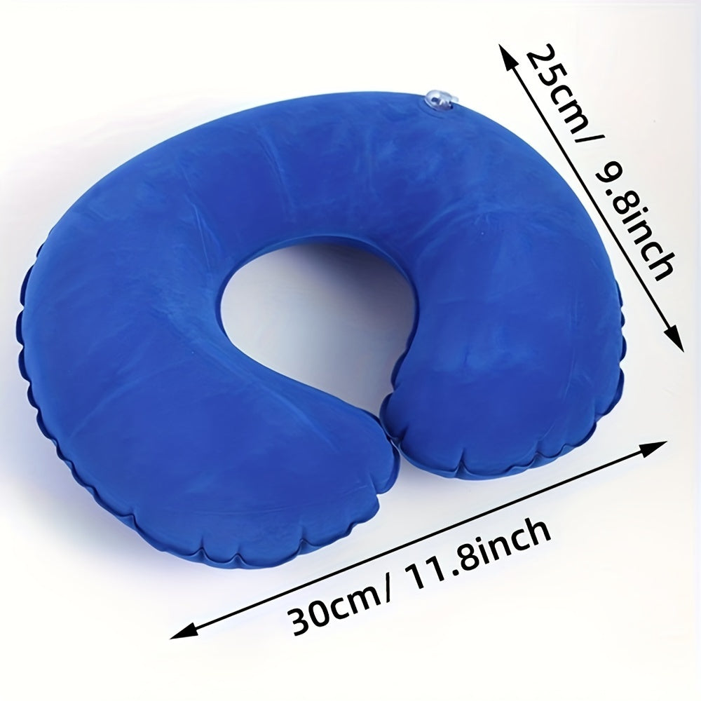 Two-Pack PVC Inflatable C-Shaped Neck Pillows for Travel Office Home Use