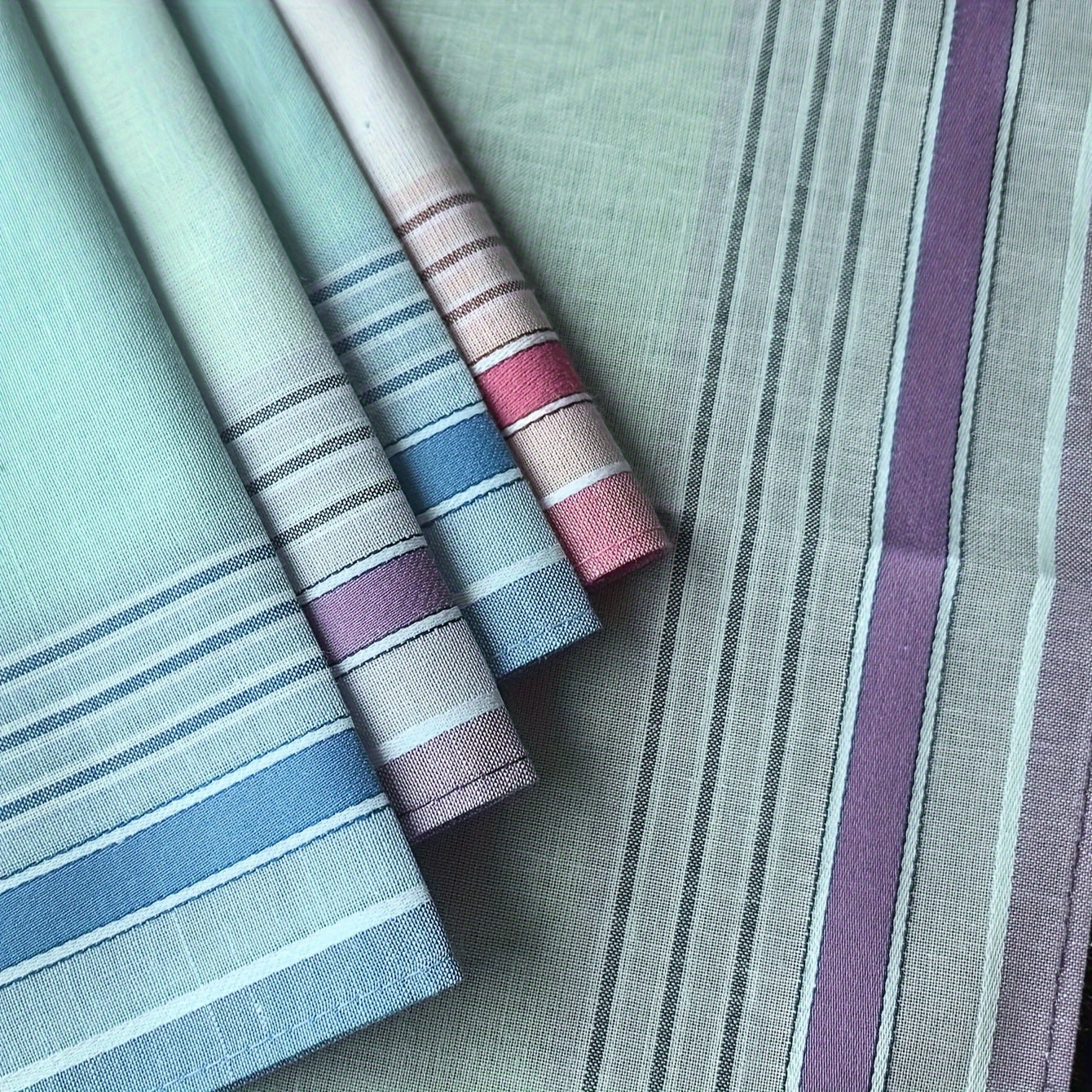 Erkaklar va ayollar uchun chiziqli dizayndagi 6 ta paxta sharf to'plami