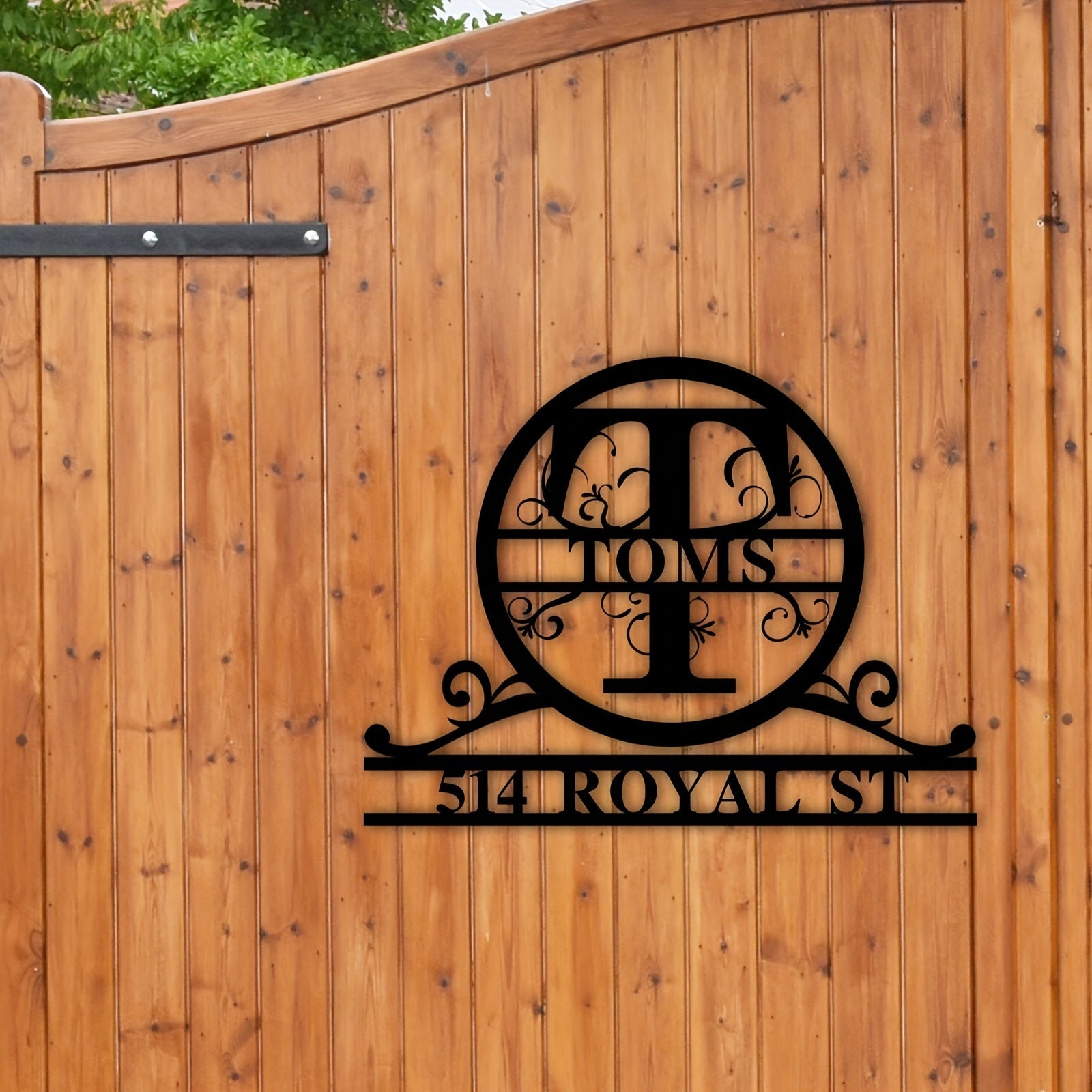 Custom Metal Family Name Sign with Monogram and Last Name Weatherproof Durable Textured Finish for Home Decor