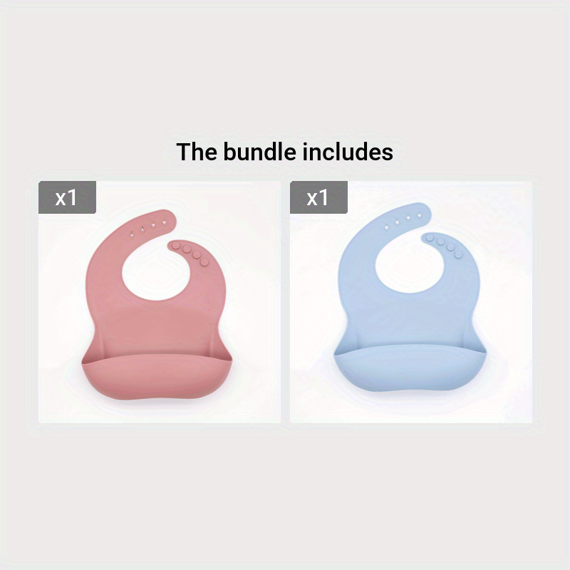 Adjustable Food Grade Silicone Feeding Bib for Babies and Toddlers with Food Catch Pocket