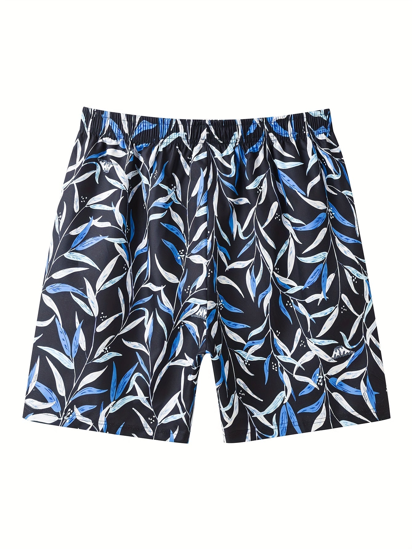 Tropical Trees Print Board Shorts for Big and Tall Men Summer Outdoor Sports