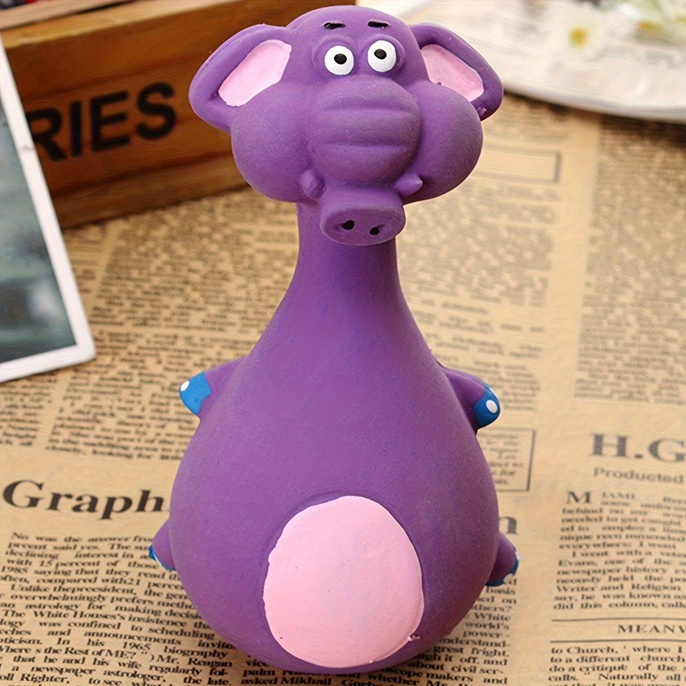 Durable Silicone Dog Chew Toy with Sound, Random Colors, No Batteries