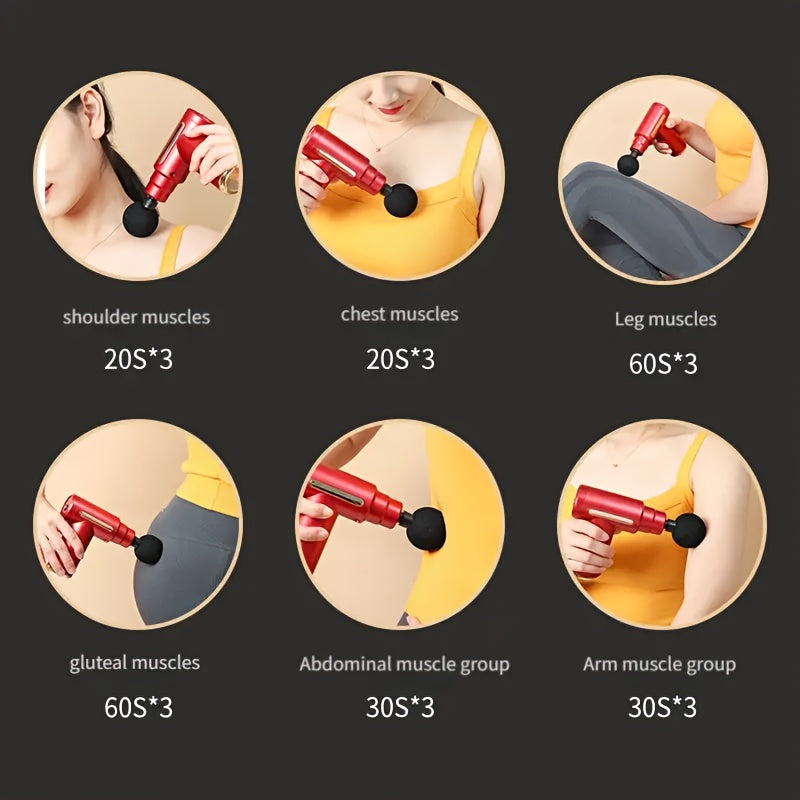 80W USB Massage Gun with Display Screen, 6 Intensity Levels, Rechargeable Lithium Battery