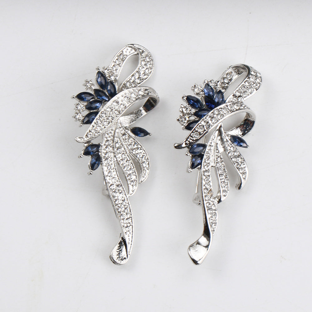 2 ta Vintage Luxury Bauhinia Emal Broshlar to'plami, Rhinestone tafsilotlari bilan - Noan'anaviy shaklni o'z ichiga oladi, Lapel yoki Ruksaklar uchun ideal moda bayonoti.