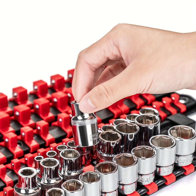 Socket Organizer Wall Rack for 1/4, 3/8, and 1/2 Inch Ratchet Sockets