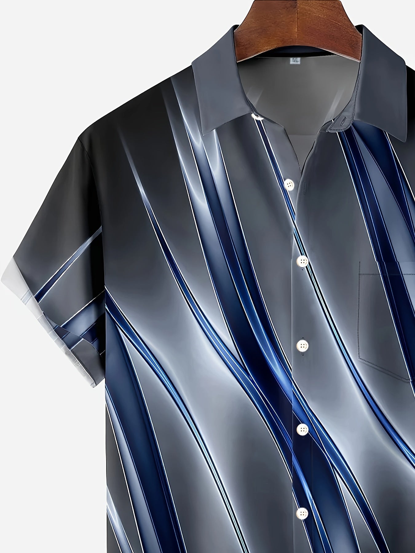 Men's Plus Size Summer Striped Graphic Woven Shirt Casual Beach Vacation Style