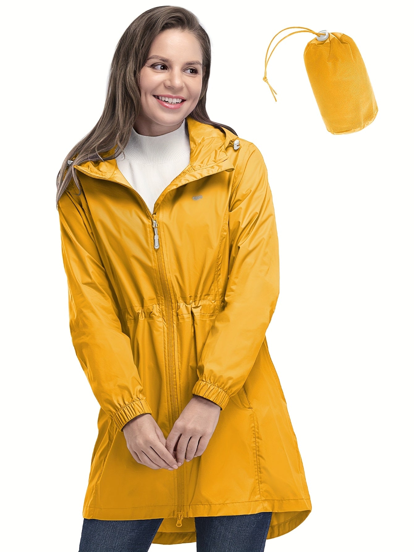 Abrigo cortaviento ligero para mujer, plegable con capucha, impermeable, para golf y senderismo