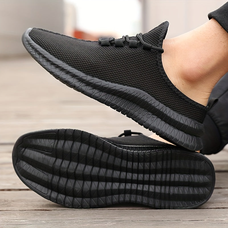 Zapatillas deportivas casuales para hombre, malla transpirable, de caña baja, con cordones, blancas