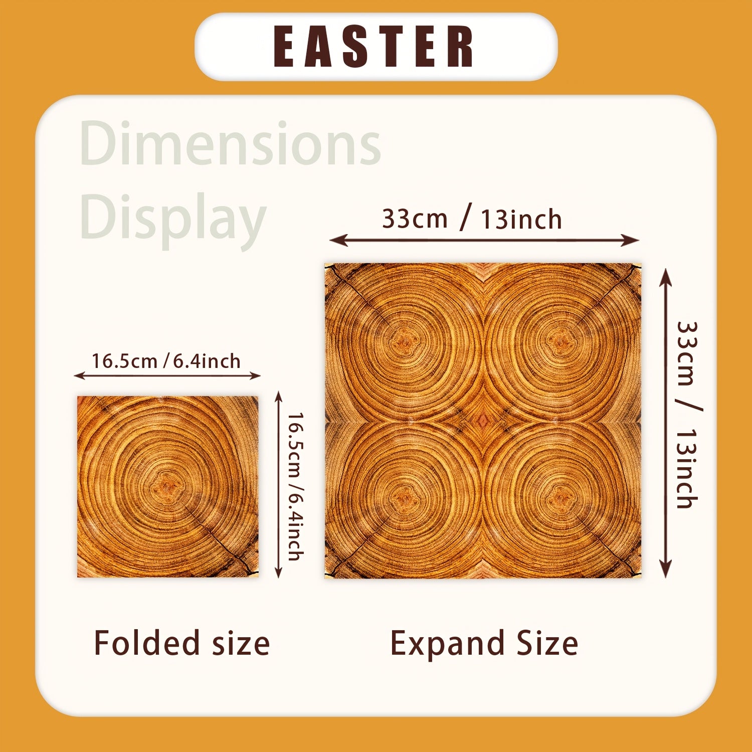 Set of 20 Wood Grain Disposable Paper Napkins for Themed Party