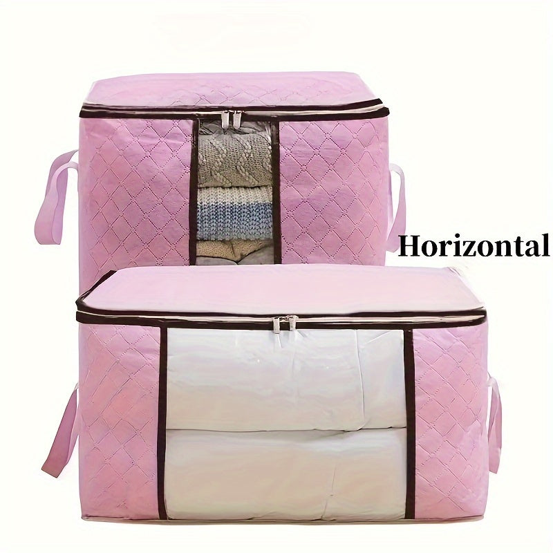 Large Storage Bag Organizer for Clothes Bedding and Comforters with Reinforced Handle and Clear Window