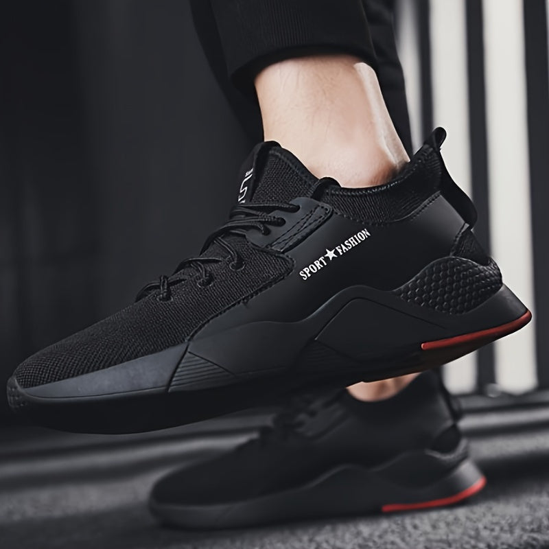 Men's Plus Size Sneakers Black and Red Lightweight Casual Outdoor Shoes