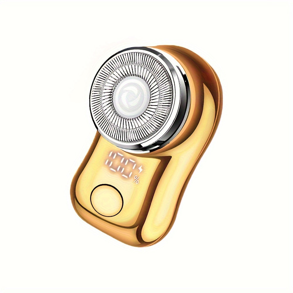 Afeitadora eléctrica recargable USB compacta para hombres, con cuchilla de acero inoxidable, apta para uso húmedo y seco, ideal para viajes