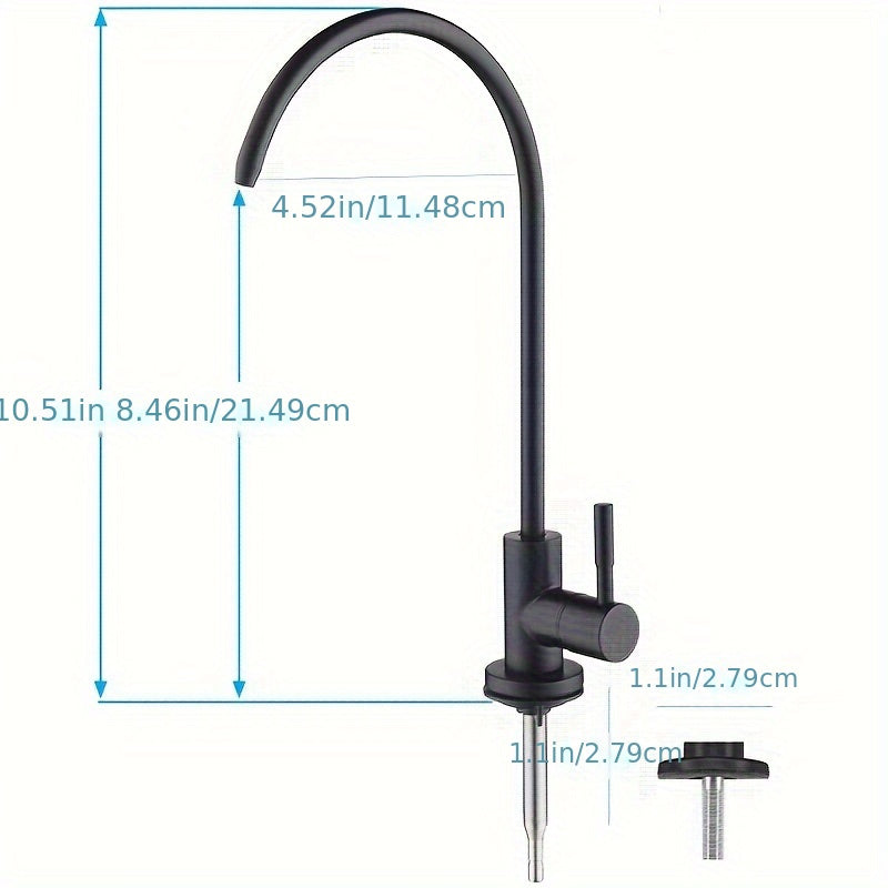 Stainless Steel Kitchen Faucet Extended Spigot Round Shape 304 Grade Non-Electric