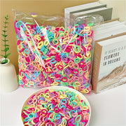 Stretchy Candy Hair Ties Set for Women and Teens Jersey Solid Color Hair Accessories