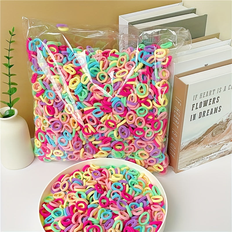 Stretchy Candy Hair Ties Set for Women and Teens Jersey Solid Color Hair Accessories