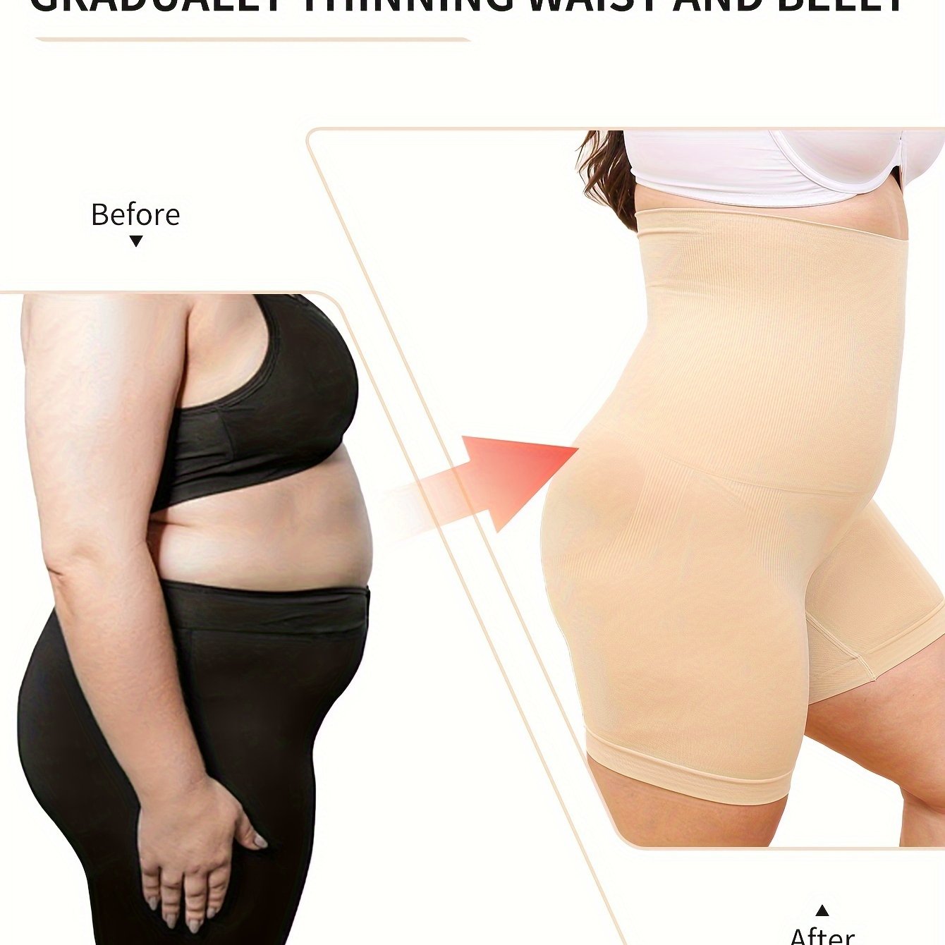 Women's High-Waist Shaping Shorts Tummy Control Butt Lift Nylon Solid