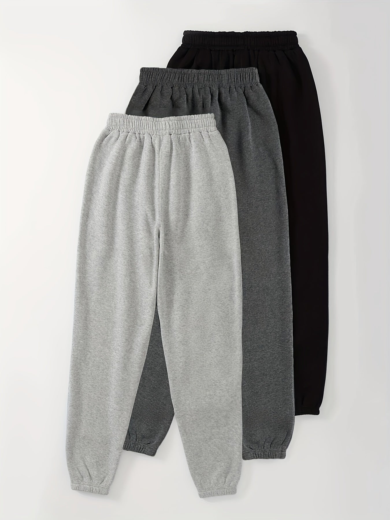 Women's Lounge Pants Set with Letter Print, Soft Elastic Waist, Knit Polyester