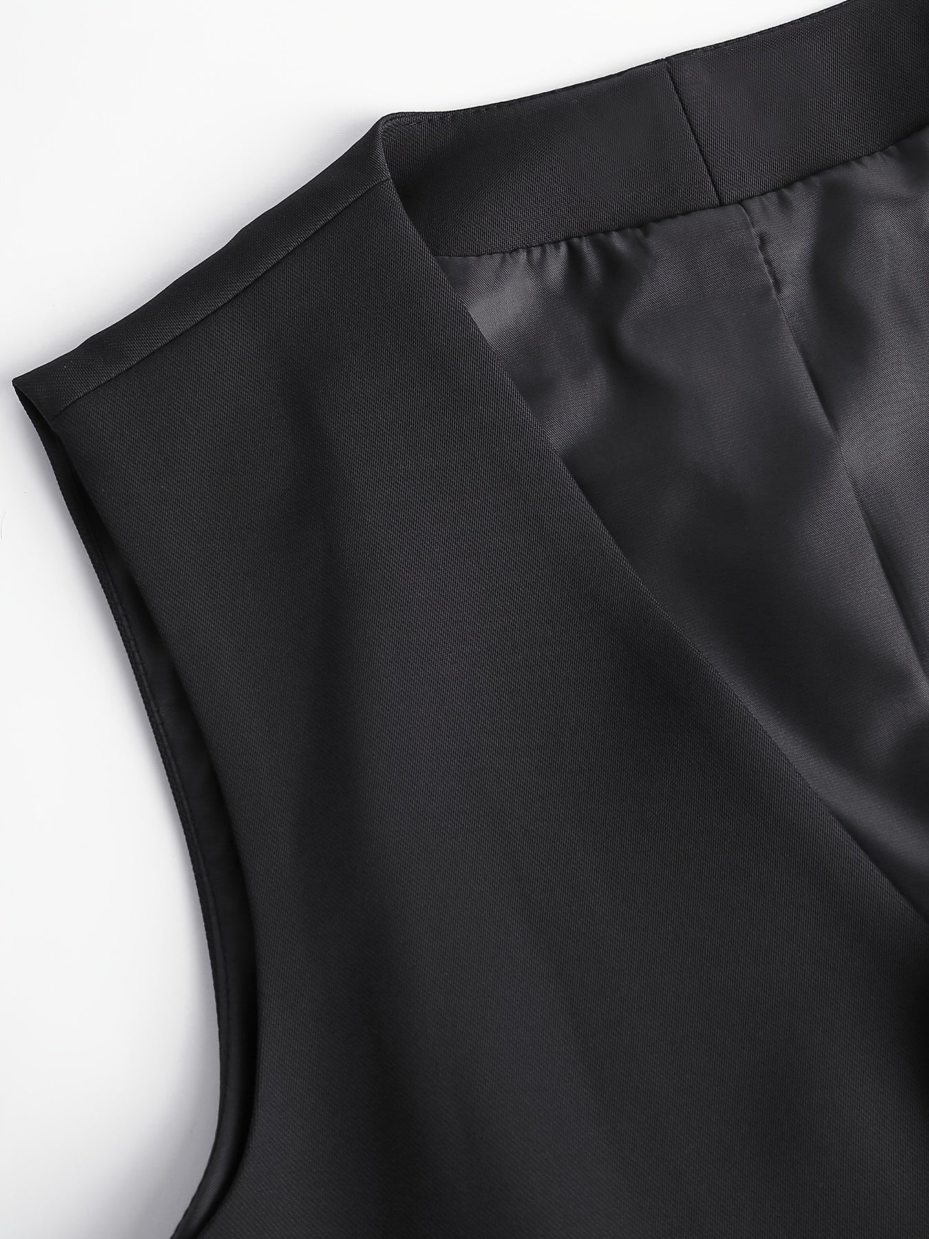 Women's Sleeveless V-Neck Blazer with Tie Back Polyester Elastane Dark Blue