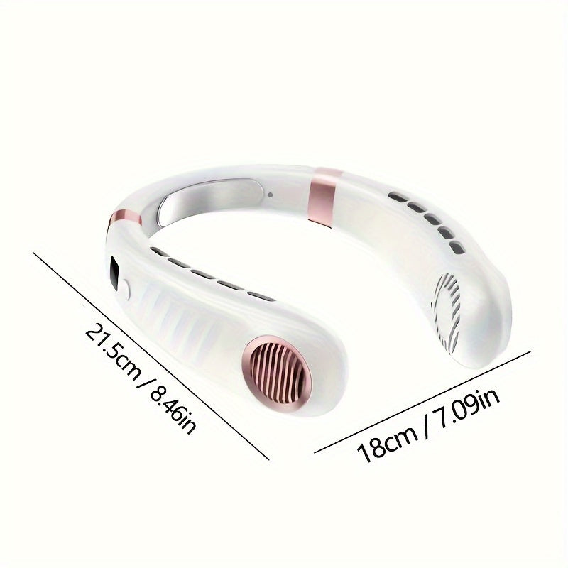 Portativ Bladeless Fan, kiyish uchun qulay, qo'lsiz, USB bilan qayta zaryadlanadigan shaxsiy sovutish ventilyatori