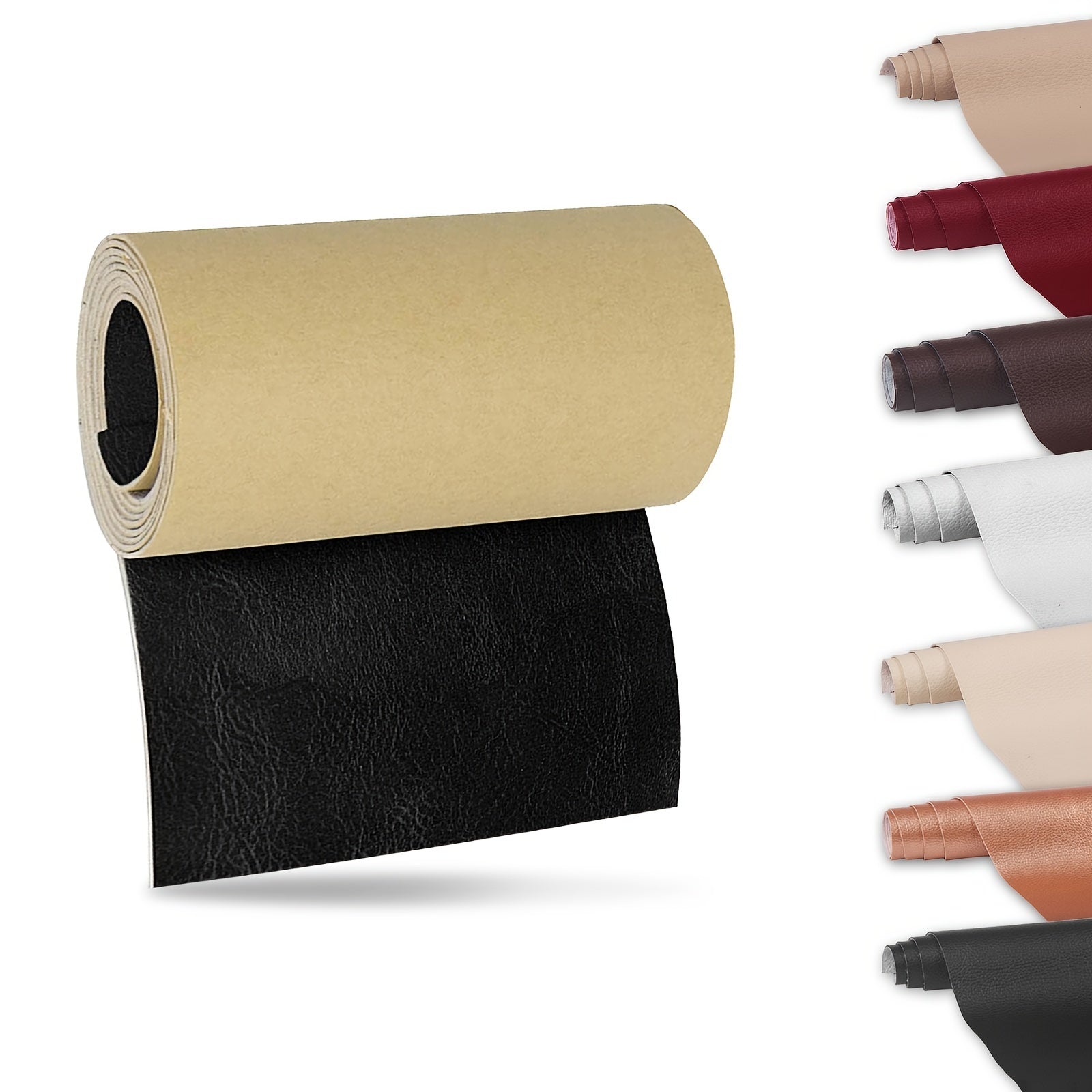 O'z-o'zidan yopishadigan charm ta'mirlash lenti, aralash ranglar, 7.62x152.4cm, mebel, avtomobil o'rindiqlari uchun