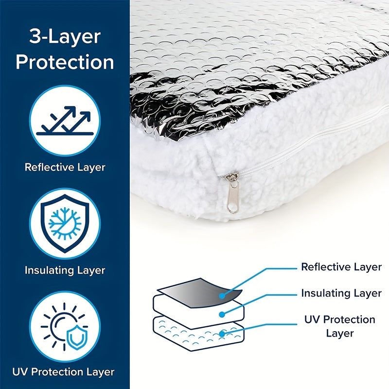 RV Vent Insulator and Skylight Cover with Reflective Surface 35.56cm White