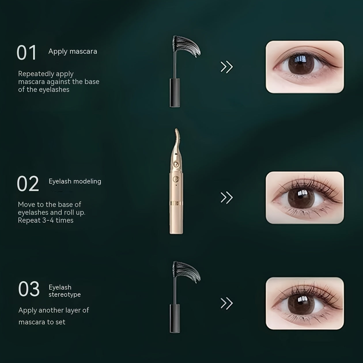 Women's USB Rechargeable Eyebrow Trimmer and Heated Eyelash Curler Portable Cosmetic Tool