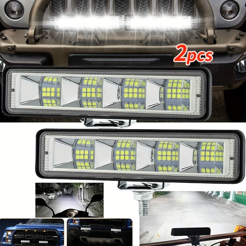 2PCS Barra de luz LED de 72W para todoterreno SUV ATV camión tractor barco 12V 24V